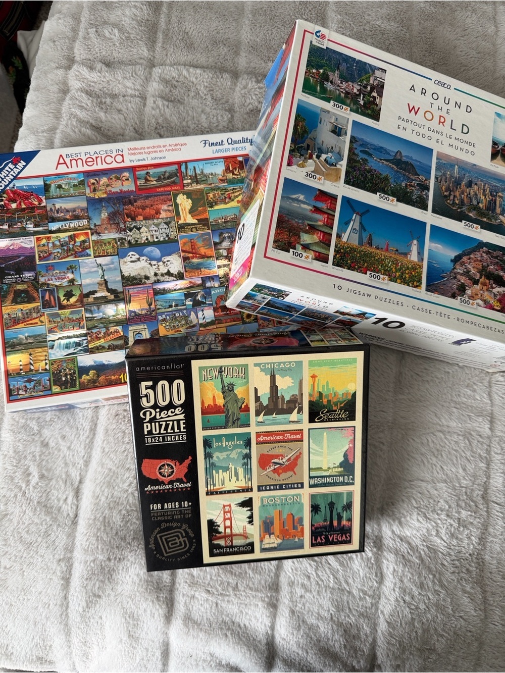 White Mountain & Travel Puzzle Bundle 100 to 1000-pieces